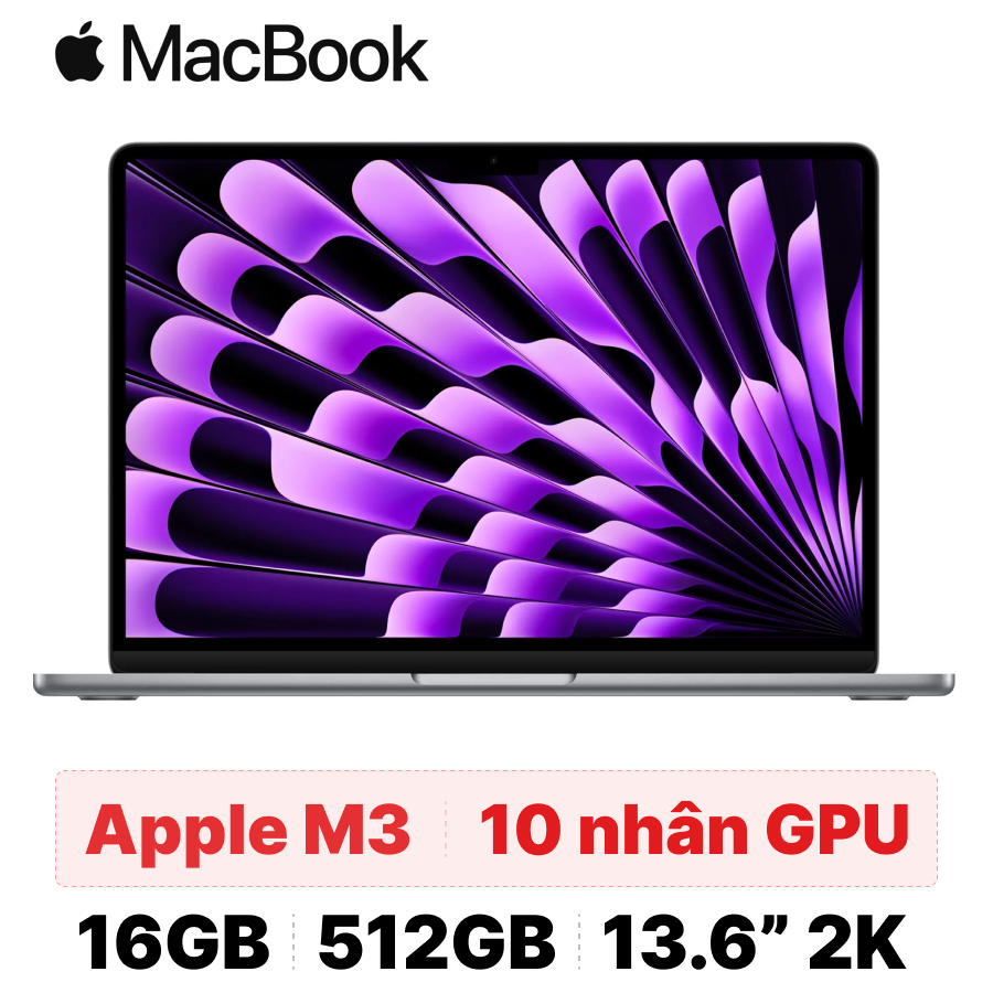 MacBook Air M3 13 inch 8CPU 10GPU 16GB 512GB 2024 - Cũ đẹp chính