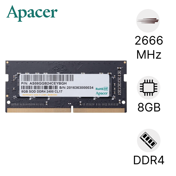 RAM laptop Apacer DDR4 8GB BUS 2666 cũ đẹp chính hãng | Lấy liền